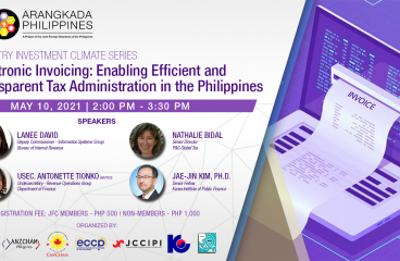 E-Invoicing: Enabling Efficient and Transparent Tax Administration in the Philippines on May 10, 2021 ( Monday) 2:00-3:30 via Zoom.